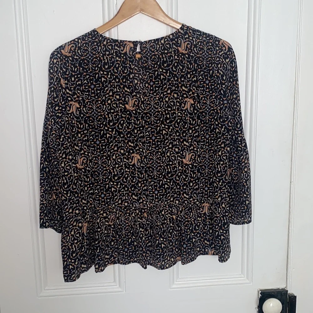 Madewell Silk Fiesta Paisley Bell-Sleeve Top - Picture 7 of 7